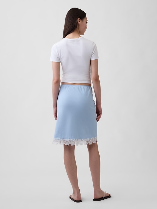 Image number 2 showing, Linen-Blend Lace-Trim Skirt