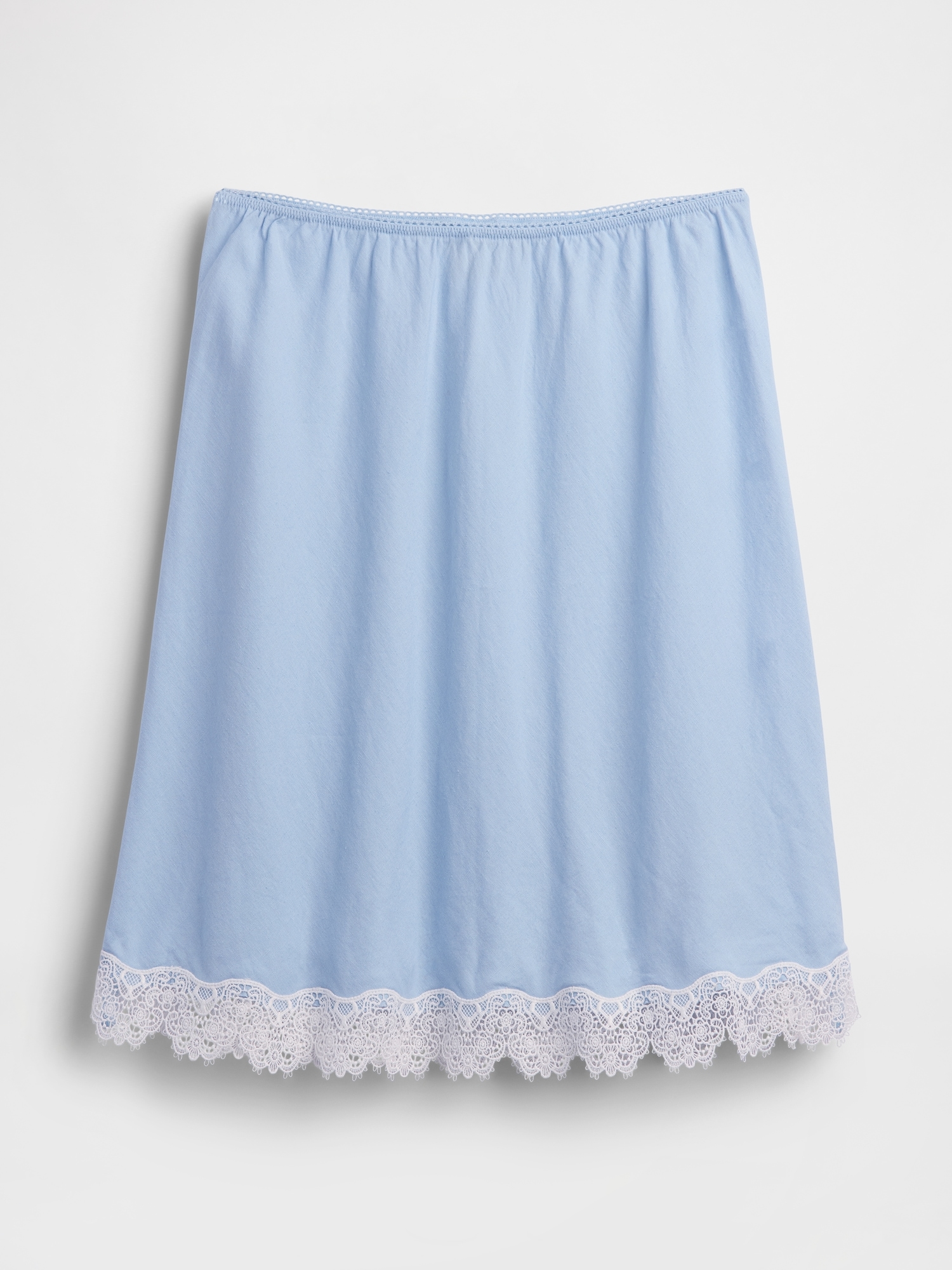Linen-Blend Lace-Trim Skirt