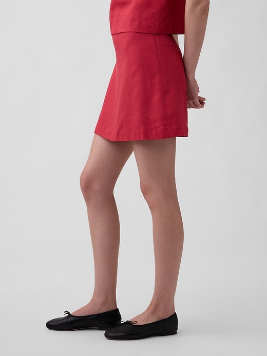 Image number 3 showing, Linen-Blend Mini Skort