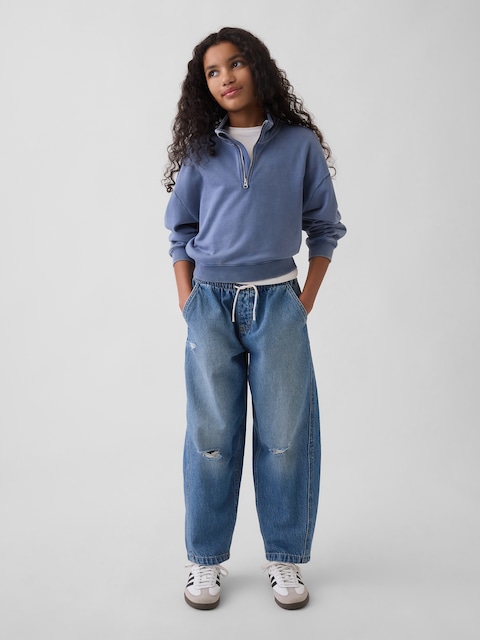 JEAN COUPE BARIL À TAILLE HAUTE POUR ENFANT