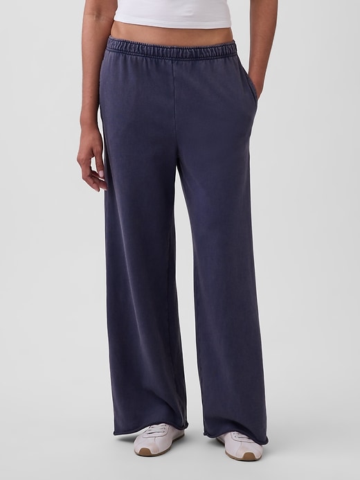 Image number 2 showing, VintageSoft Terry Wide-Leg Sweatpants
