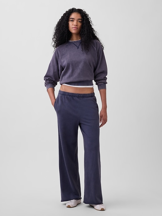 Image number 1 showing, VintageSoft Terry Wide-Leg Sweatpants
