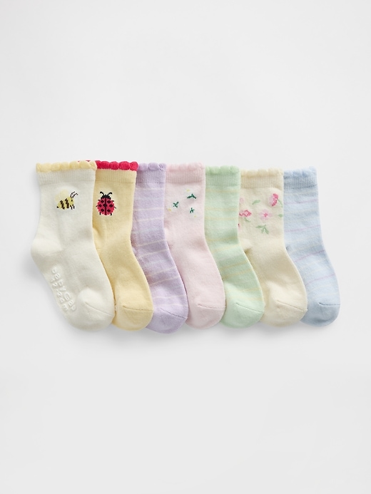 Image number 1 showing, Baby & Toddler Ruffle Crew Socks (7-Pack)