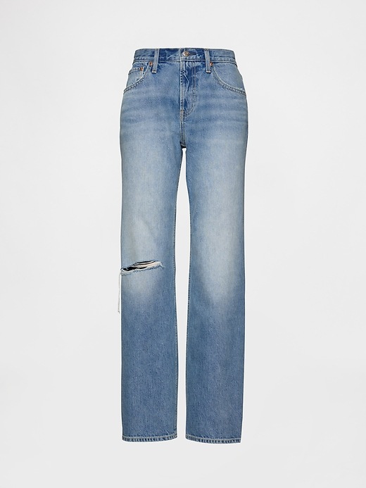 Image number 5 showing, Mid Rise Rigid Relaxed Straight Jeans