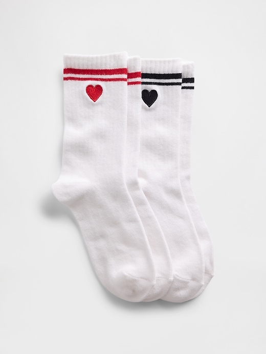 Image number 1 showing, Kids Varsity Heart Crew Socks (2-Pack)