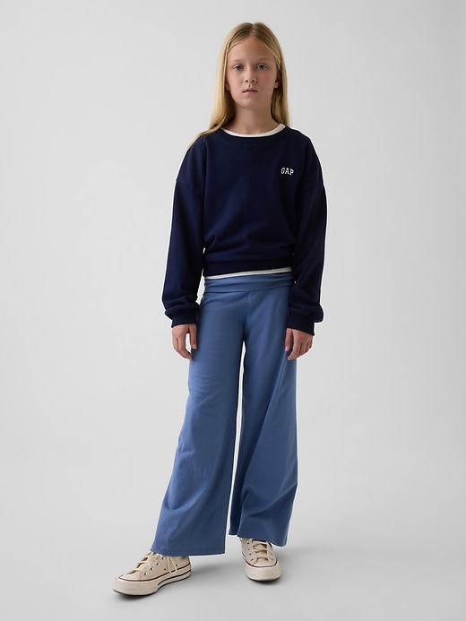 Image number 1 showing, Kids Wide-Leg Foldover Leggings