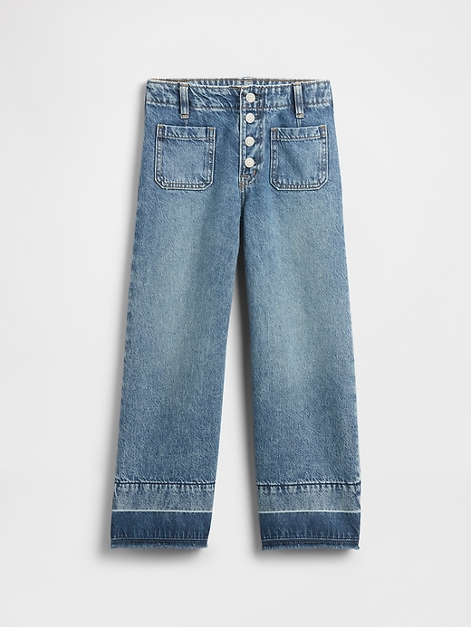 Image number 2 showing, Kids High Rise Stride Wide-Leg Ankle Jeans