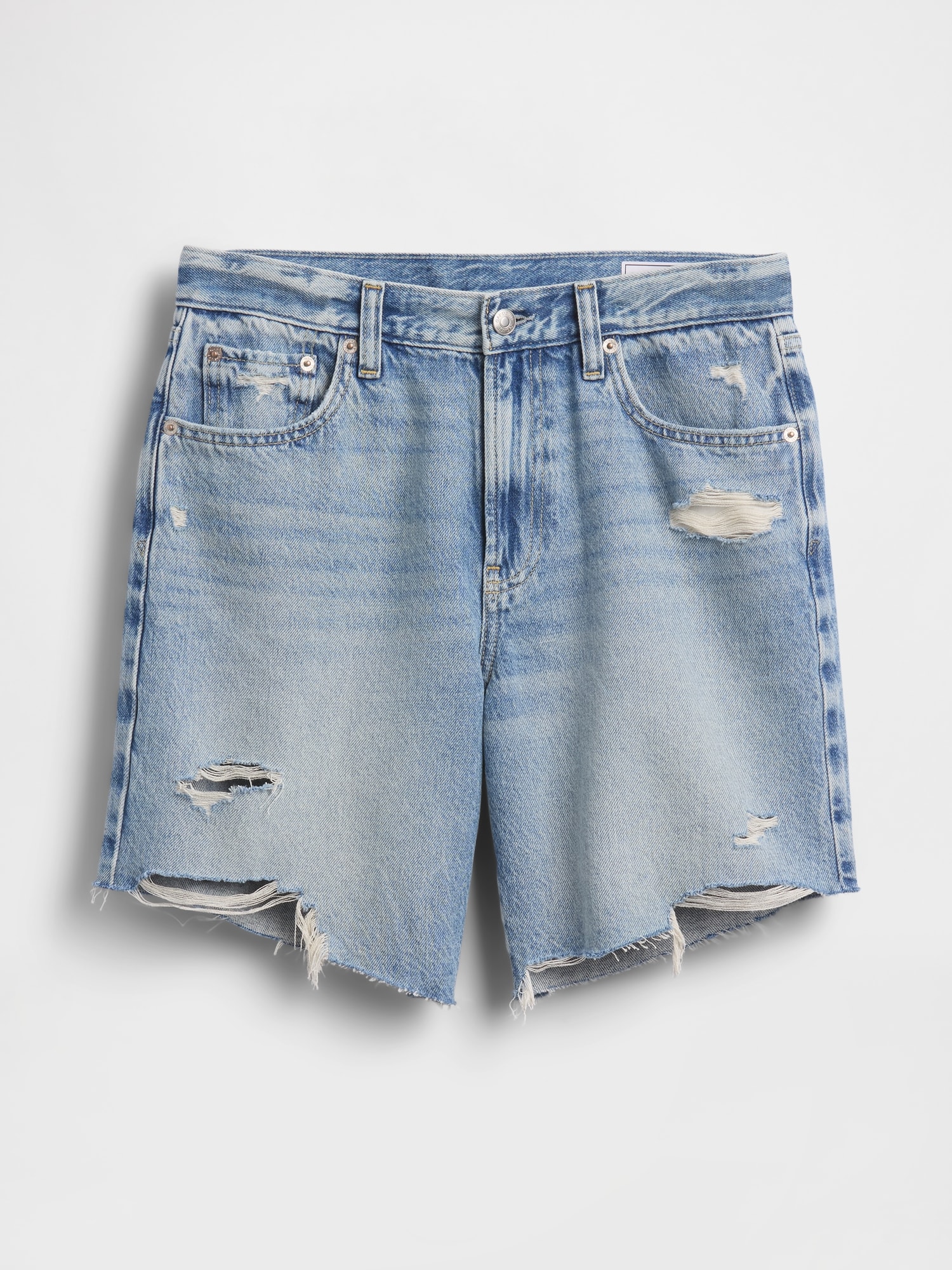 Mid Rise Loose Denim Bermuda Shorts