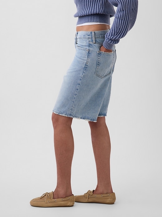 Image number 3 showing, 11" Mid Rise Longline Denim Shorts
