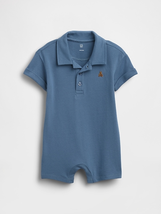 Image number 1 showing, Baby Pique Polo Shorty One-Piece