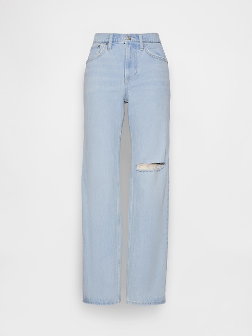 Image number 5 showing, Mid Rise Relaxed Straight Jeans