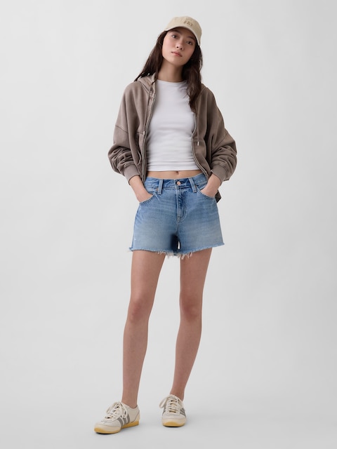 4" Mid Rise UltraSoft Relaxed Cutoff Shorts