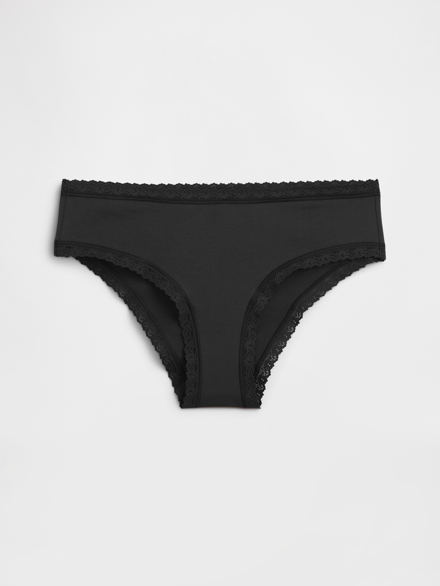 Organic Stretch Cotton Lace-Trim Hipster