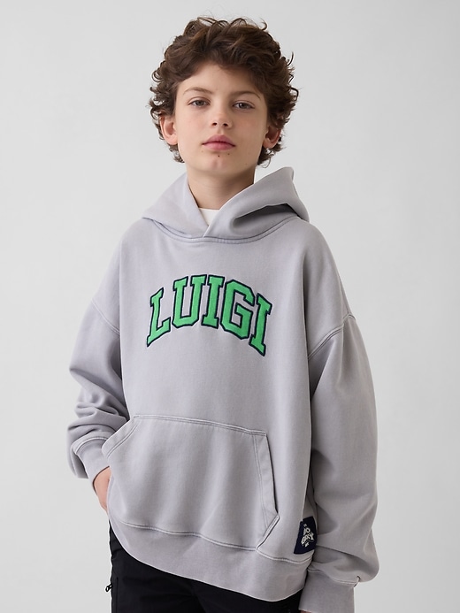 L'image numéro 1 présente Chandail à capuchon décontracté Super Mario VintageDoux pour Enfant