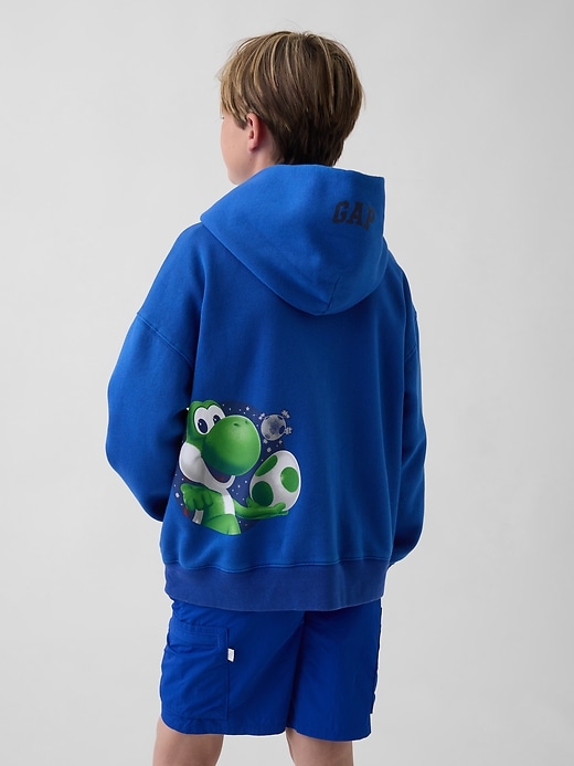 L'image numéro 3 présente Chandail à capuchon décontracté Super Mario VintageDoux pour Enfant