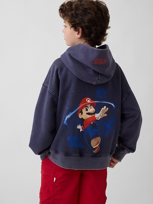 L'image numéro 3 présente Chandail à capuchon décontracté Super Mario VintageDoux pour Enfant