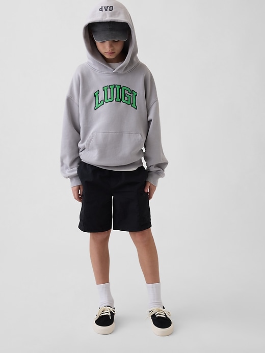 L'image numéro 4 présente Chandail à capuchon décontracté Super Mario VintageDoux pour Enfant