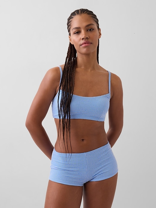 L'image numéro 1 présente Haut de bikini côtelé à encolure dégagée