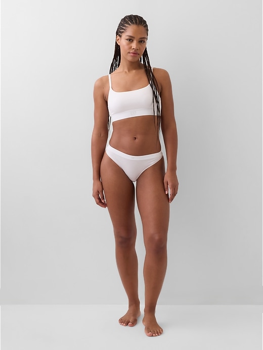 Image number 3 showing, Organic Stretch Cotton Logo Thong