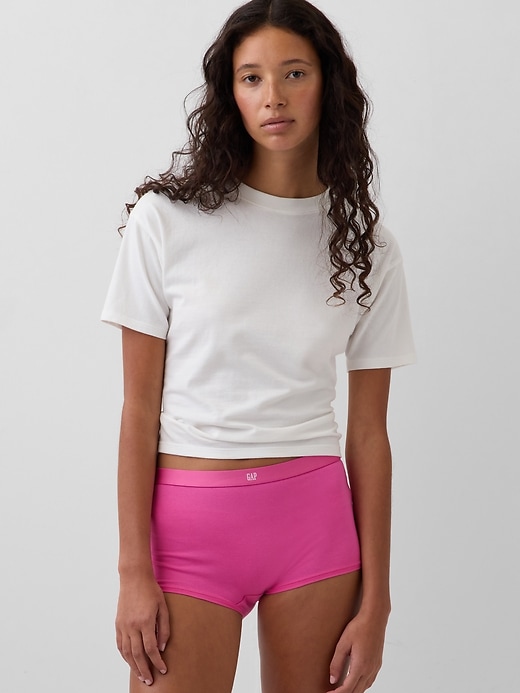 Image number 1 showing, Organic Stretch Cotton High Rise Shorty