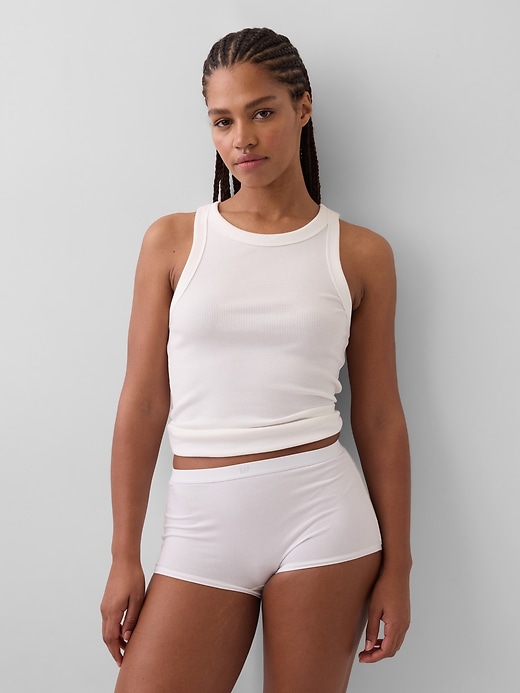 Image number 1 showing, Organic Stretch Cotton High Rise Shorty