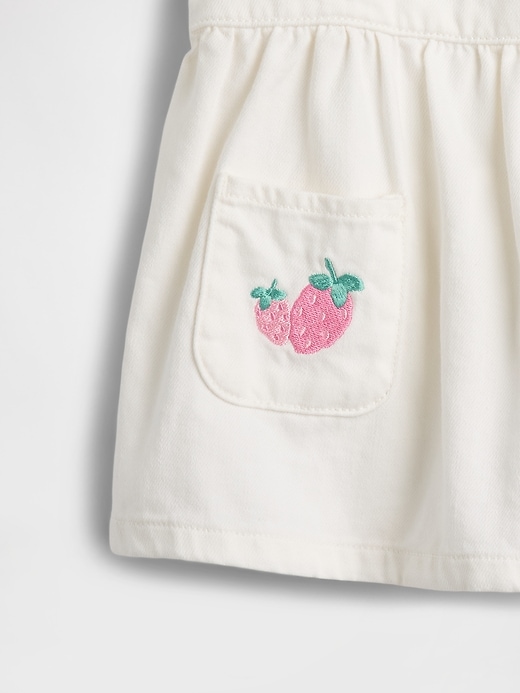 Image number 3 showing, Baby Denim Strawberry Skirtall Set