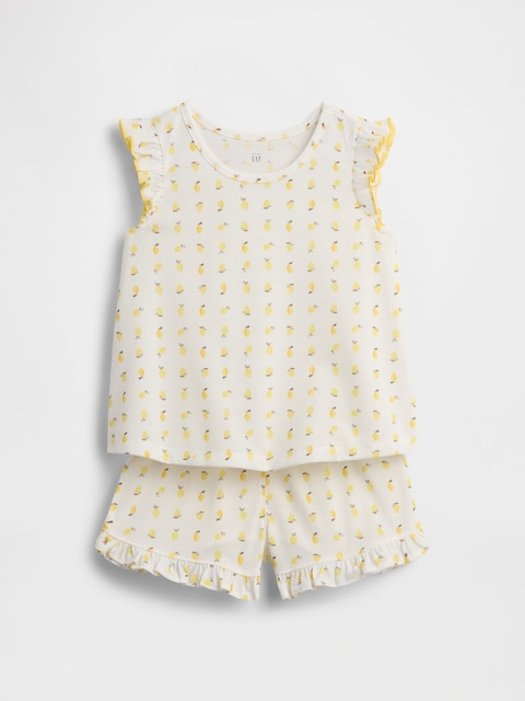 Baby & Toddler Recycled Ruffle Fruit PJ Short Set