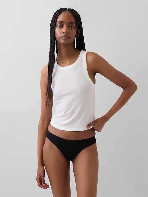 Image number 1 showing, Organic Stretch Cotton No Show Bikini