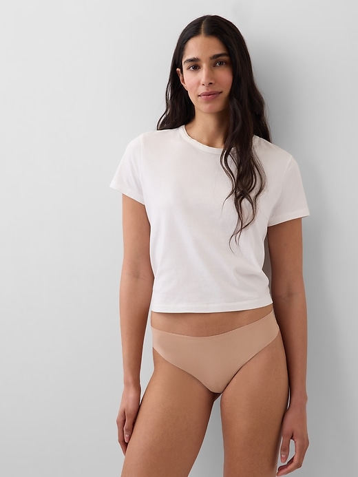 Image number 1 showing, Organic Stretch Cotton No Show Thong