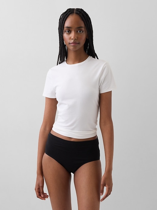 Image number 1 showing, Organic Stretch Cotton High Rise Bikini