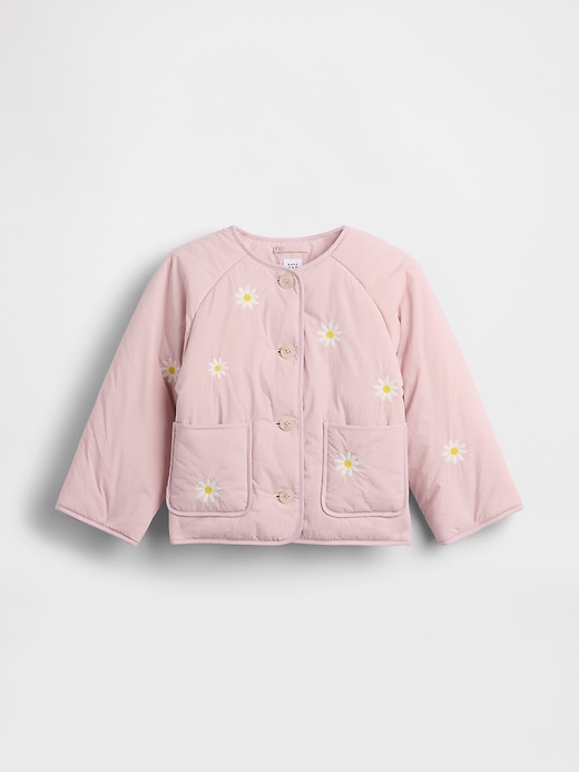 Image number 2 showing, Baby & Toddler Floral Embroidered Quilted Jacket