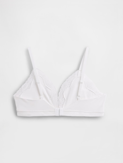 Image number 6 showing, Organic Stretch Cotton Lace-Trim Triangle Bra