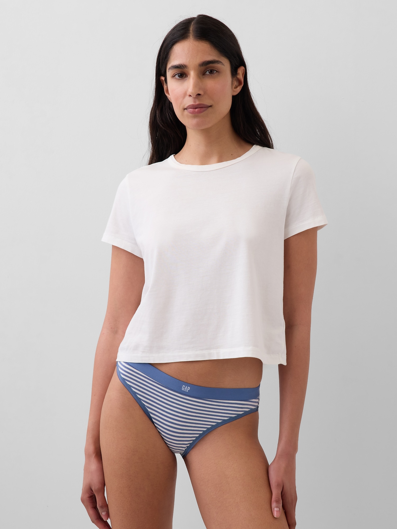 CULOTTE BIKINI À LOGO EN COTON BIOLOGIQUE EXTENSIBLE