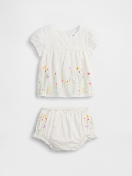 Image number 1 showing, Baby Embroidered Floral Outfit Set