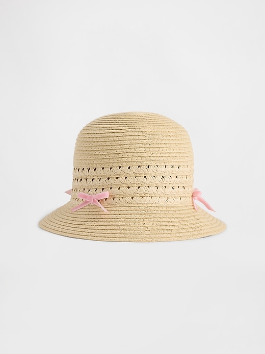 Image number 1 showing, Baby & Toddler Bow Straw Hat