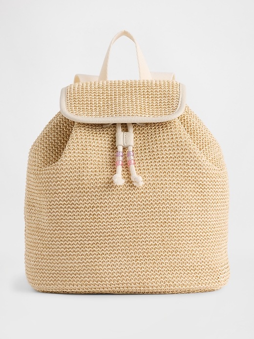 Image number 1 showing, Kids Shimmer Straw Backpack