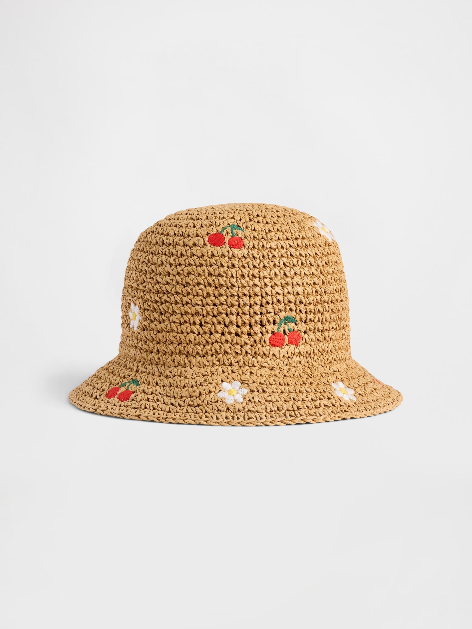 Baby & Toddler Embroidered Crochet Straw Hat