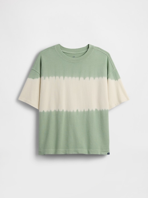 L'image numéro 1 présente T-shirt surdimensionné en tissu épais teint par nœuds pour Enfant