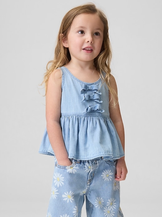 Image number 1 showing, Baby & Toddler Bow Denim Tank Top