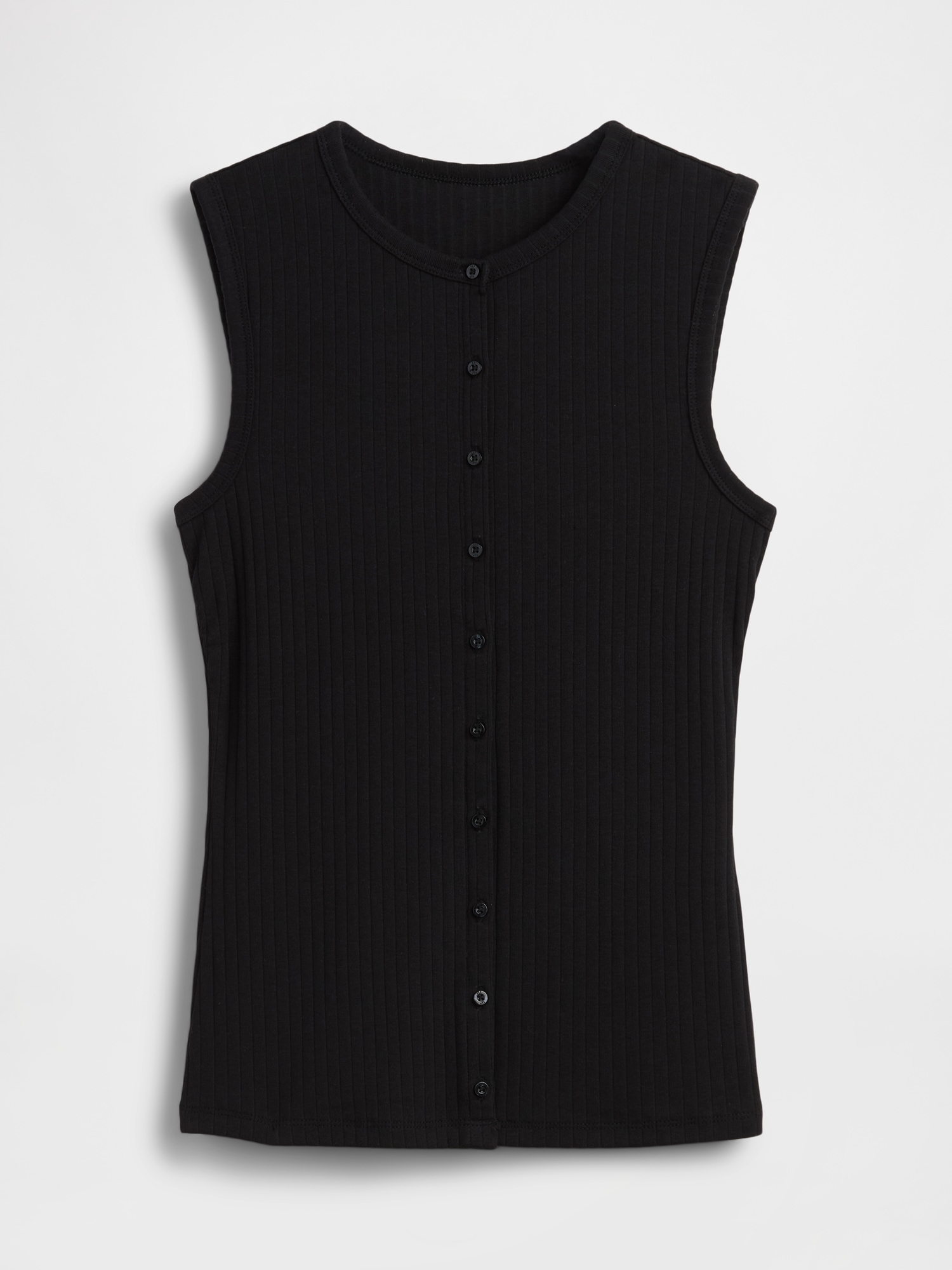 Modern Wide Rib Button-Front Top