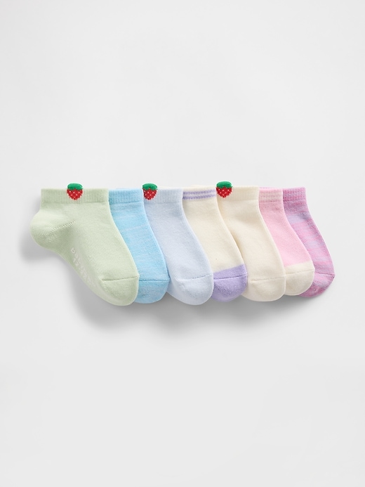 Image number 1 showing, Baby & Toddler Strawberry No Show Socks (7-Pack)