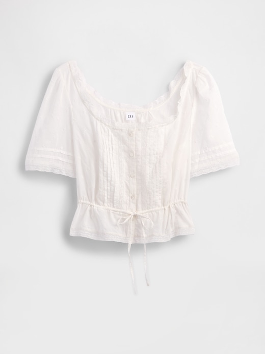 Image number 5 showing, Lace-Trim Peplum Top