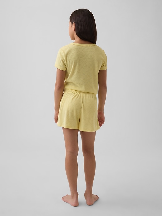 Image number 3 showing, Kids Recycled Pointelle PJ Shorts
