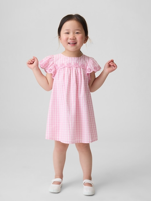 Image number 1 showing, Baby & Toddler Eyelet Gingham Dress