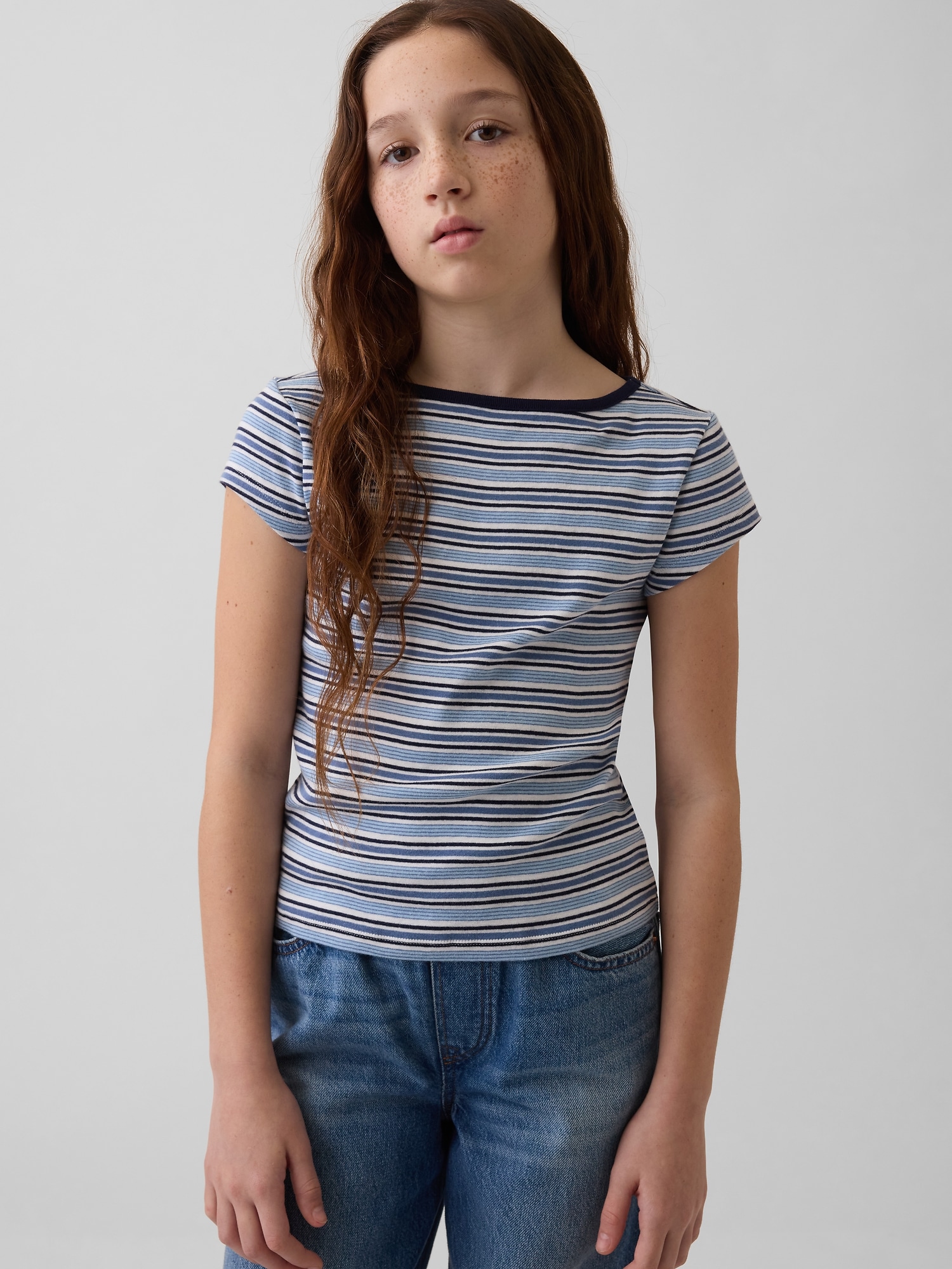 Kids Cap-Sleeve Fitted T-Shirt