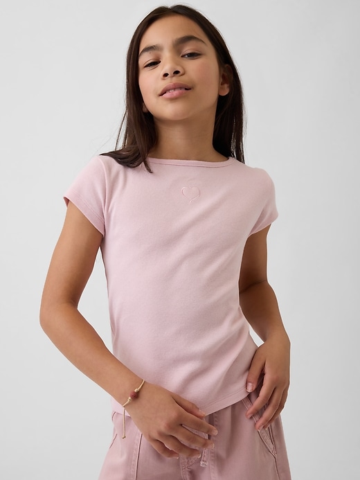 Image number 1 showing, Kids Cap-Sleeve Fitted T-Shirt
