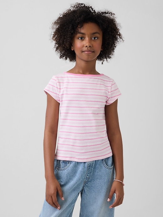 Image number 1 showing, Kids Cap-Sleeve Fitted T-Shirt