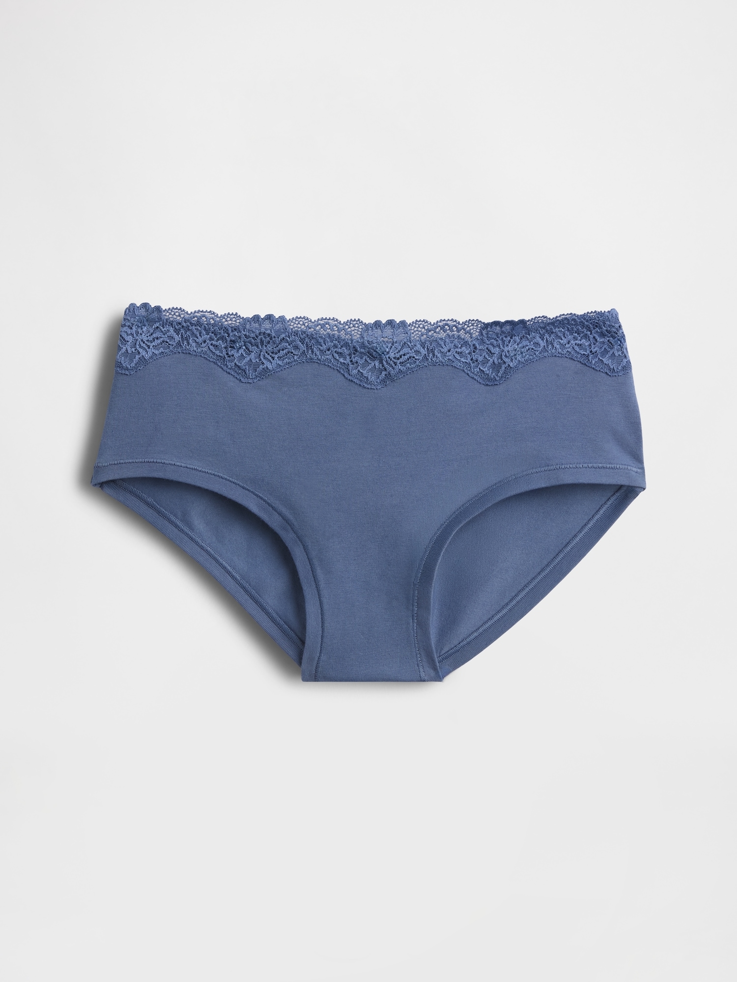 Organic Stretch Cotton Lace-Trim Hipster