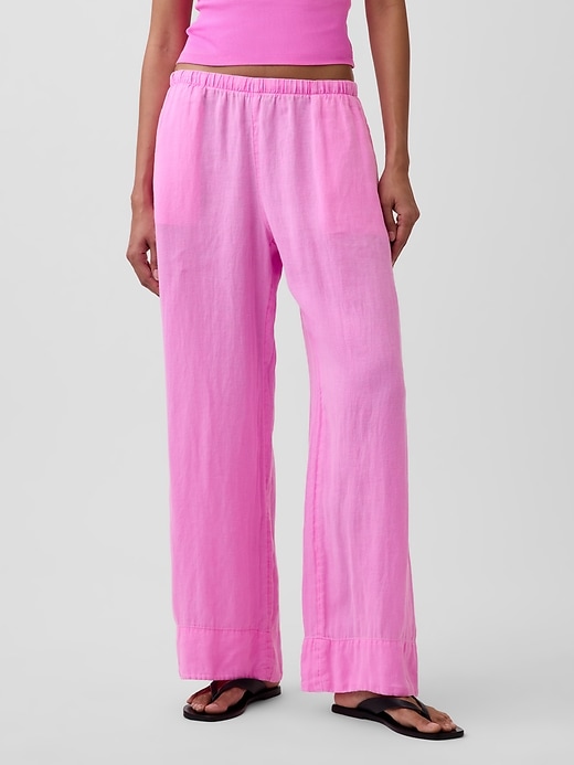 Image number 2 showing, Linen-Blend Relaxed Wide-Leg Pants