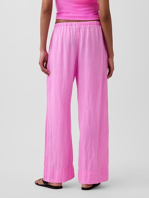 Image number 4 showing, Linen-Blend Relaxed Wide-Leg Pants